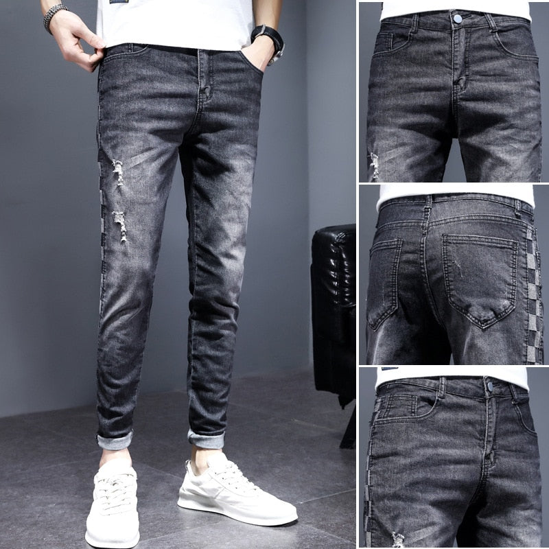DESIGN TOP | Stretch Skinny Ripped Fashion Men Slim Luxury  Jeans - sepolia shop