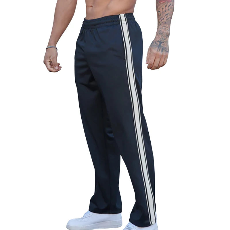 Spring and summer Europe and the United States new men's casual pants side stripes personality all sports rope pants men