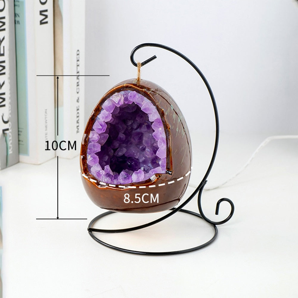 Natural Crystal Egg Shape USB Led Lamp