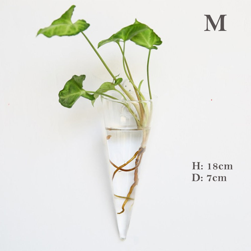 Fashion Wall Hanging Glass Flower Vase