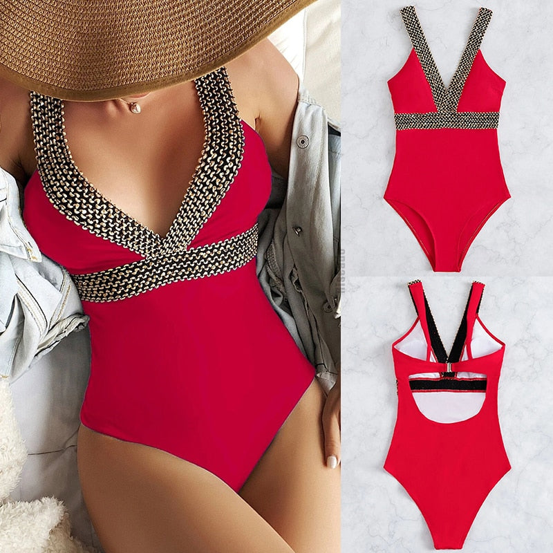 Riseado Sexy Push Up One Piece Swimsuit - sepolia shop