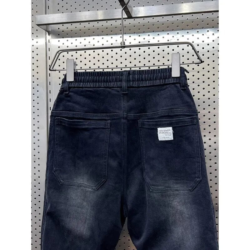 Sepo Stylish Drawstring Black Cowboy Baggy Jeans