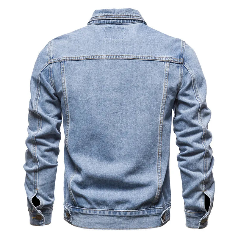 STU Solid Lapel Denim Jackets