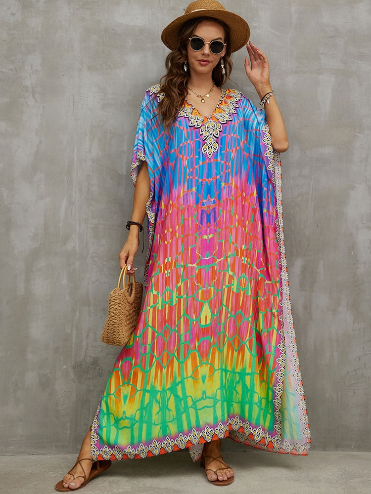 Bohemian Plus Size Kaftan Beach Tunic