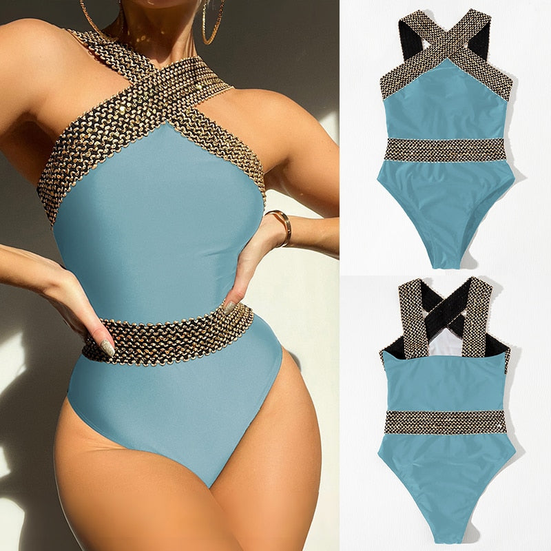 Riseado Sexy Push Up One Piece Swimsuit - sepolia shop