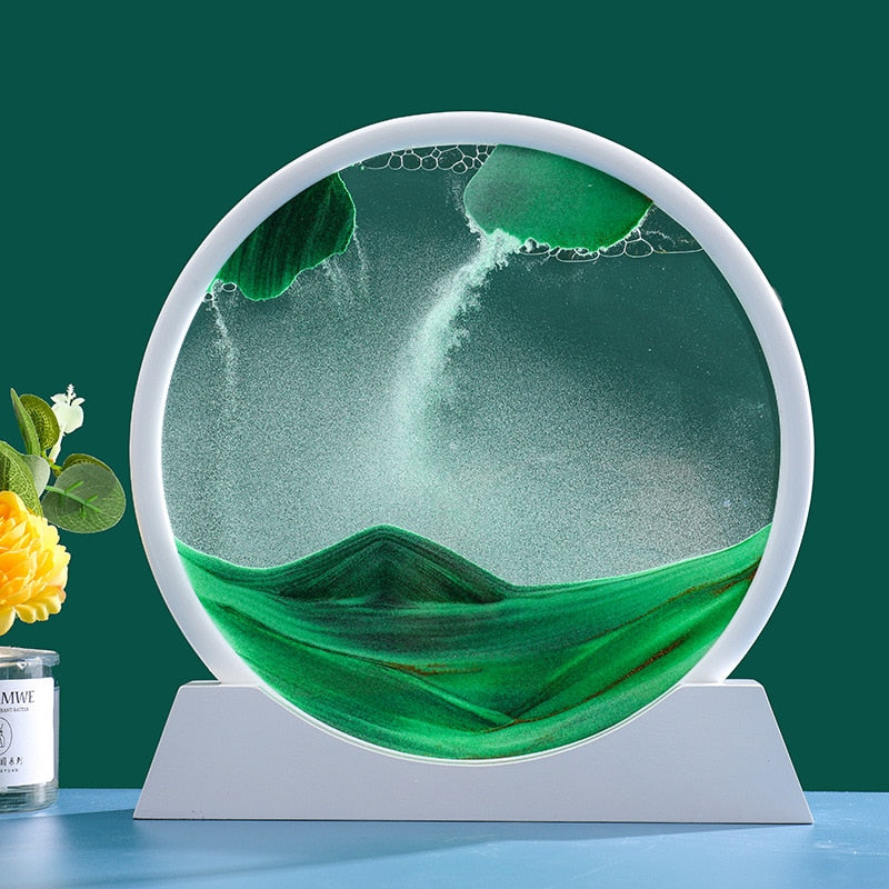 Sepo 3D Moving Sand Art Picture Round Glass