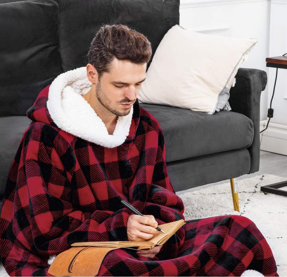 Sepo Super Long Flannel Blanket with Sleeves