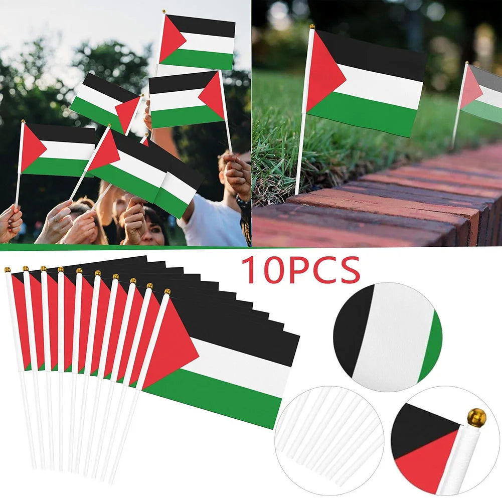 10-50pcs 14x21cm Palestine Small Flying Hand Flags