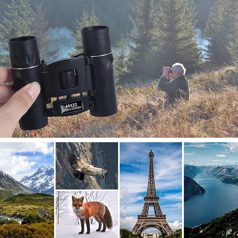 40x22 HD Powerful Binoculars 2000M Long Range Folding Mini Telescope BAK4 FMC Optics For Hunting Sports Outdoor Camping Travel - sepolia shop