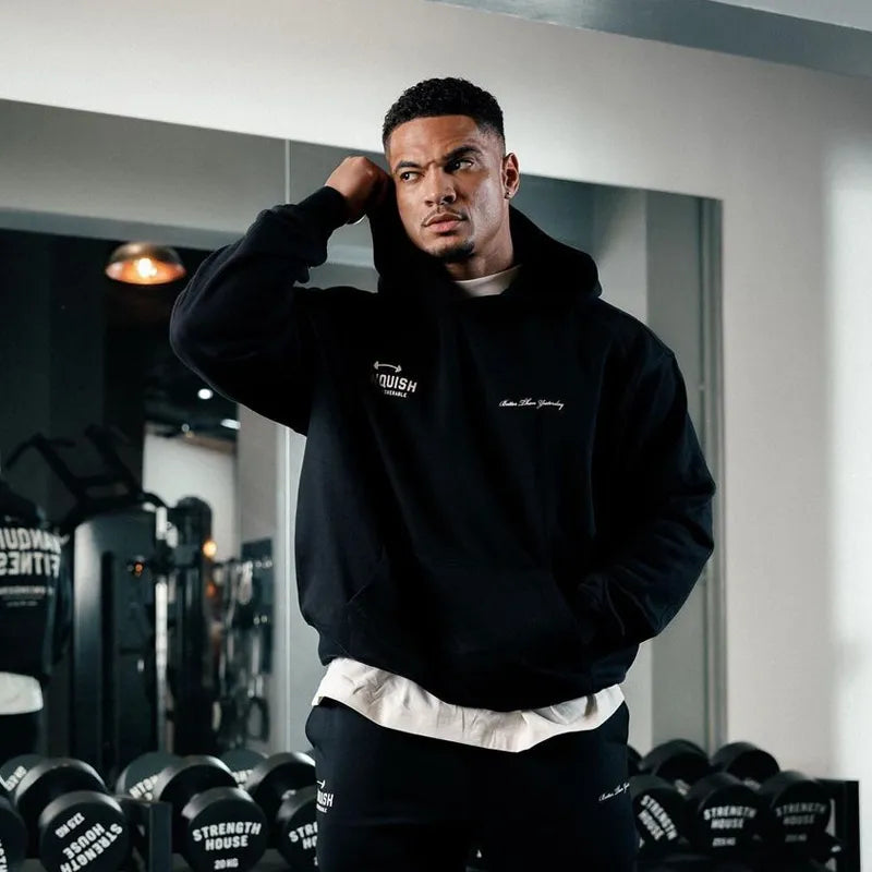 VQ Oversized Pullover Cotton Fitness Hoodie