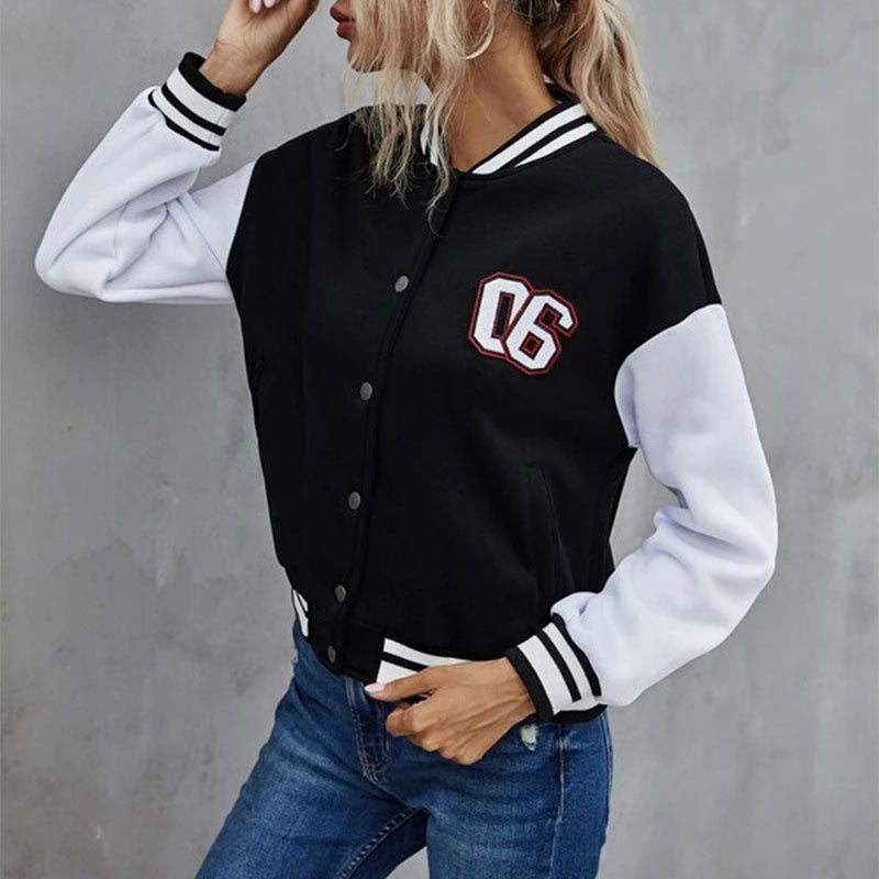 Sepo Style Loose Bone Letter Jackets