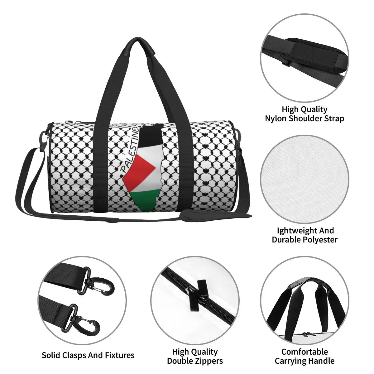 Palestine Flag Map  Kufiya Hatta Travel Bag