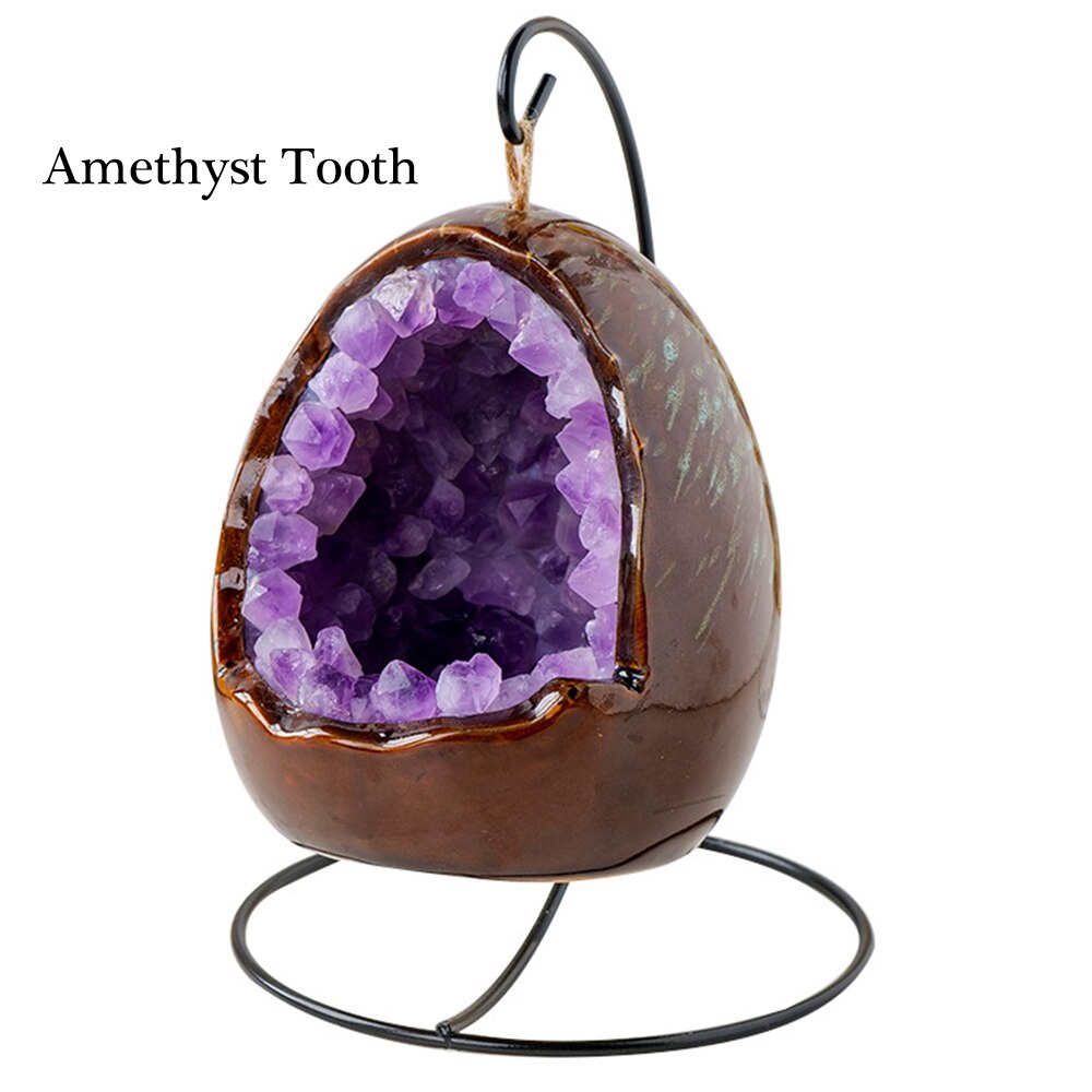 Natural Crystal Egg Shape USB Led Lamp