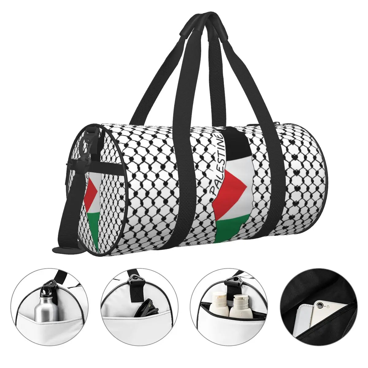 Palestine Flag Map  Kufiya Hatta Travel Bag