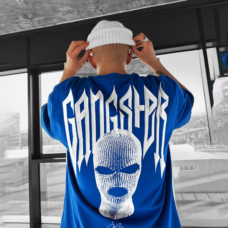 Fashion Hood Gangster Print Men's T Shirt