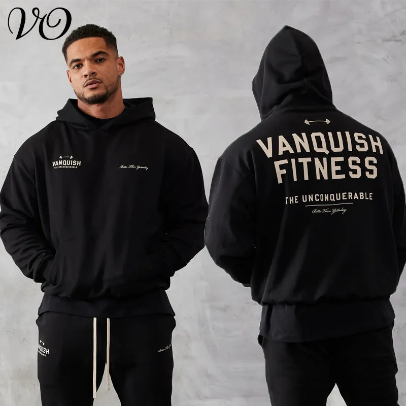 VQ Oversized Pullover Cotton Fitness Hoodie