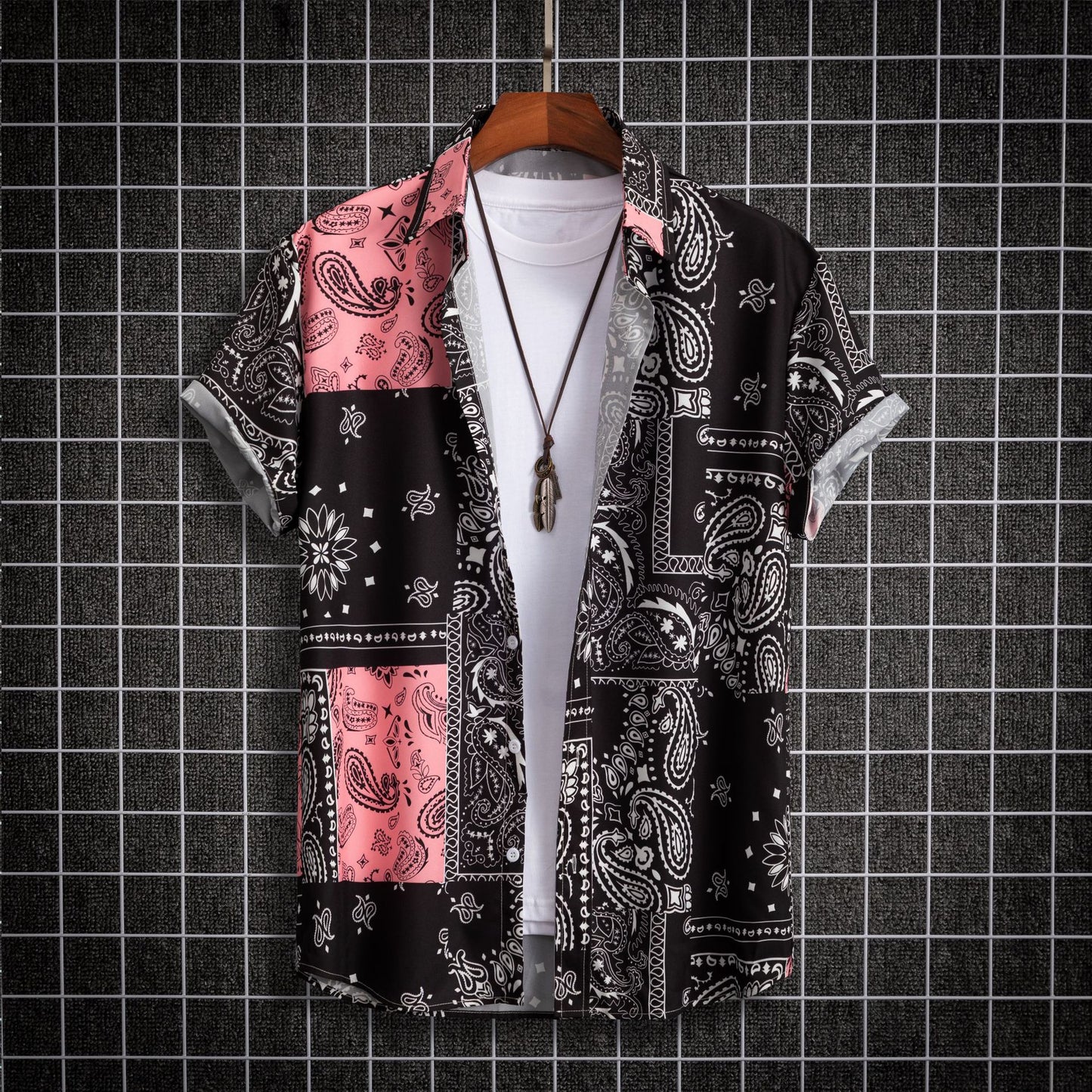 Don Hawaiian Geometric Printed Buttoned Shirt