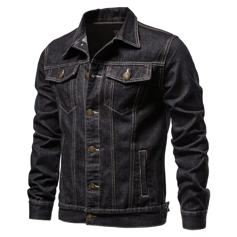 STU Solid Lapel Denim Jackets