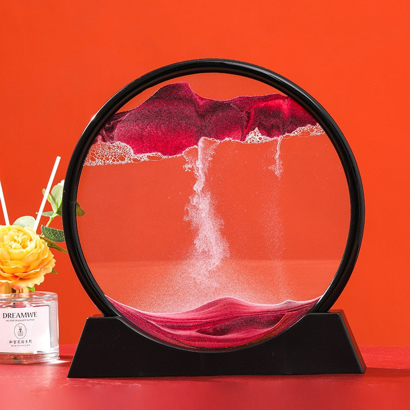 Sepo 3D Moving Sand Art Picture Round Glass