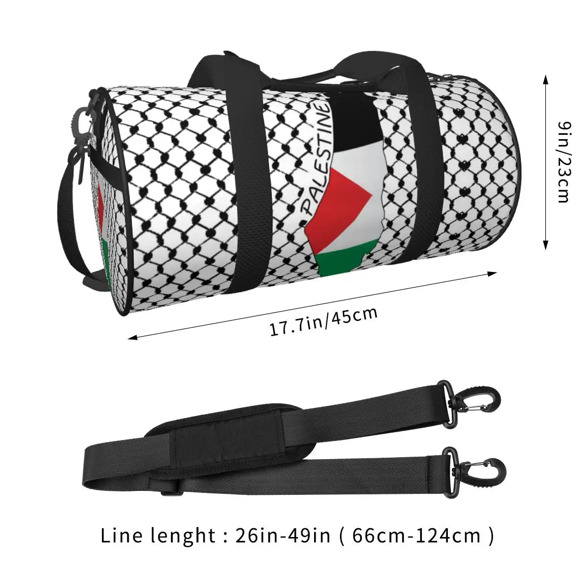 Palestine Flag Map  Kufiya Hatta Travel Bag