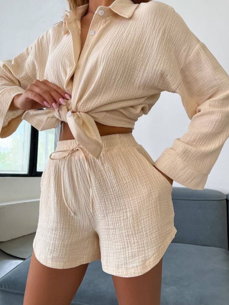 Louli Two Piece Set button outfit