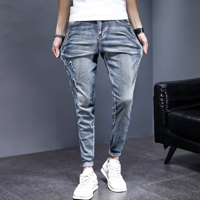 DESIGN TOP | Stretch Skinny Ripped Fashion Men Slim Luxury  Jeans - sepolia shop