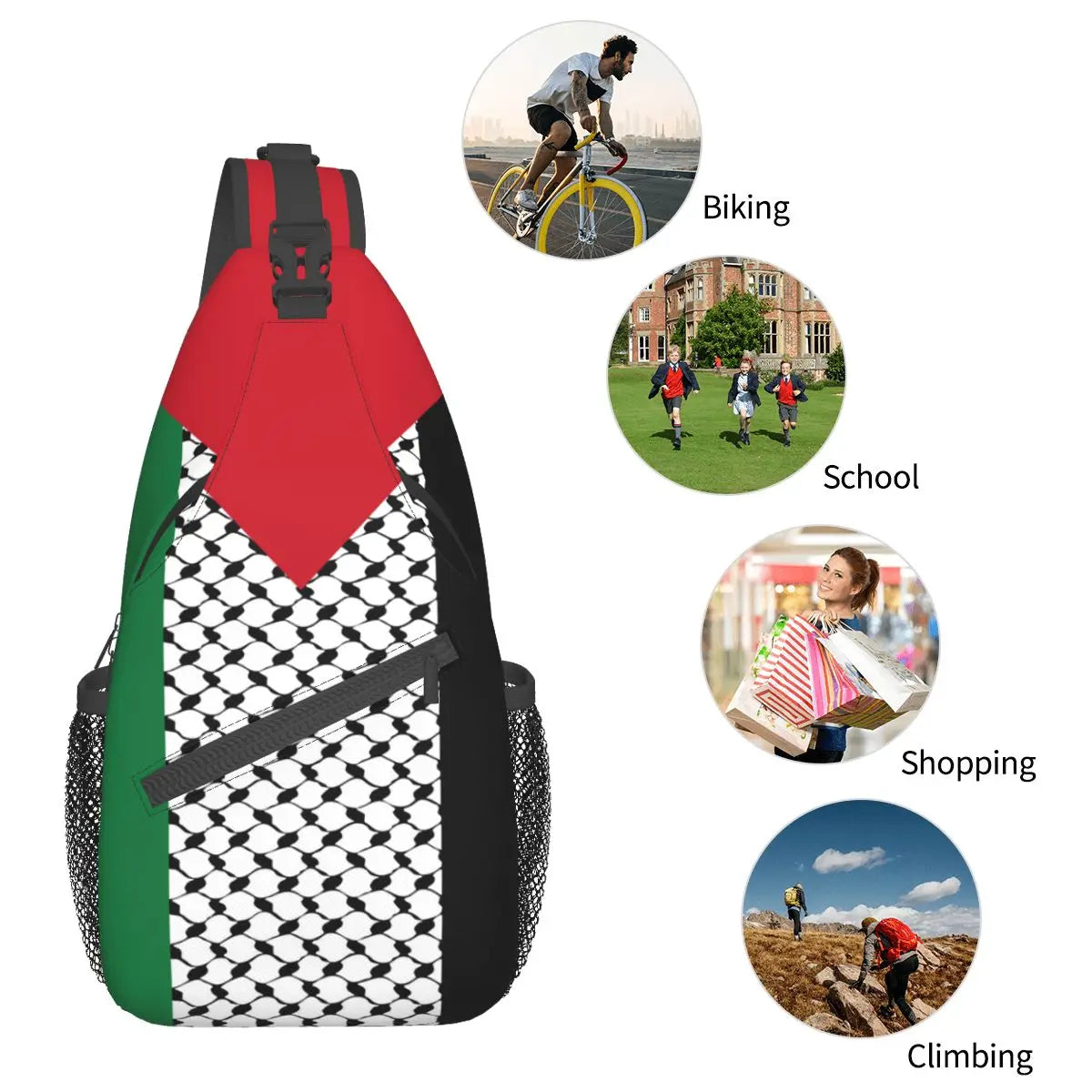 Palestine Flag Crossbody Sling Bags