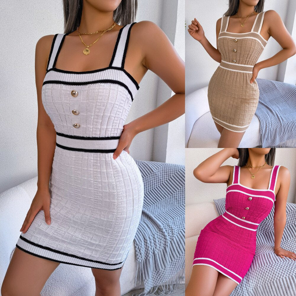 SEMI | Casual Dress Ladies Sleeveless Contrasting - sepolia shop
