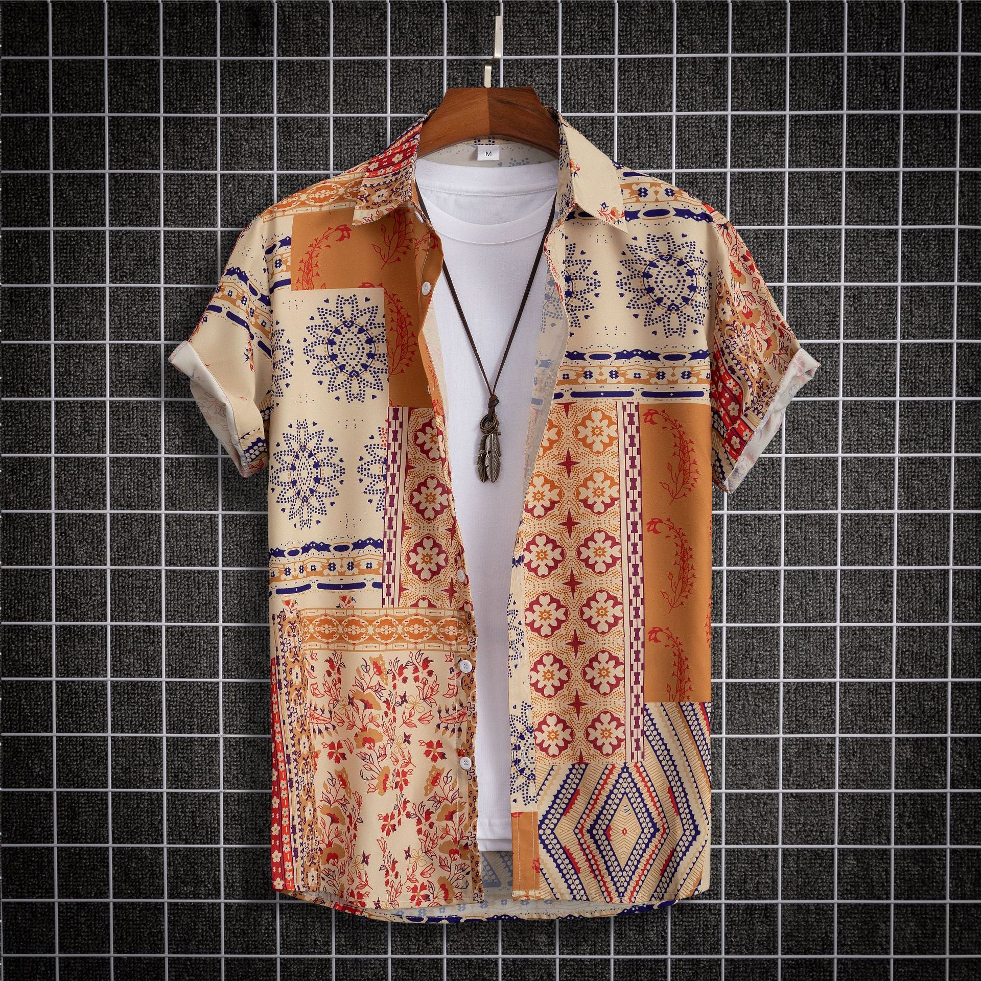 Don Hawaiian Geometric Printed Buttoned Shirt