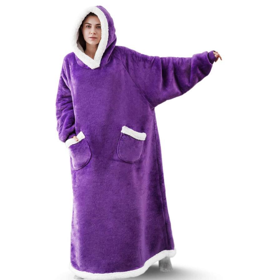 Sepo Super Long Flannel Blanket with Sleeves