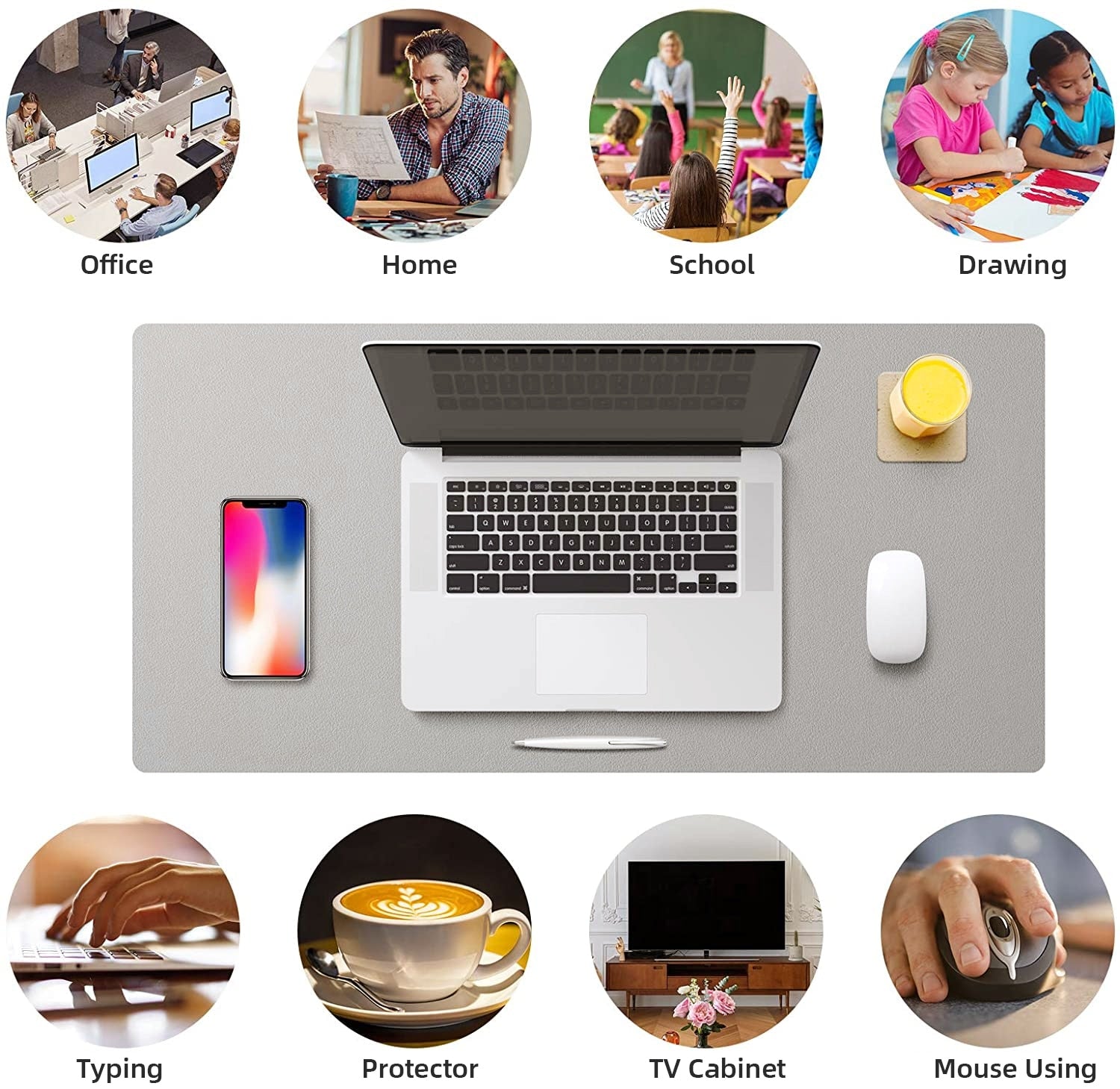 Large Size Office Desk Protector Mat PU Leather Waterproof Mouse Pad Desktop Keyboard Desk Pad Gaming Mousepad PC Accessories - sepolia shop