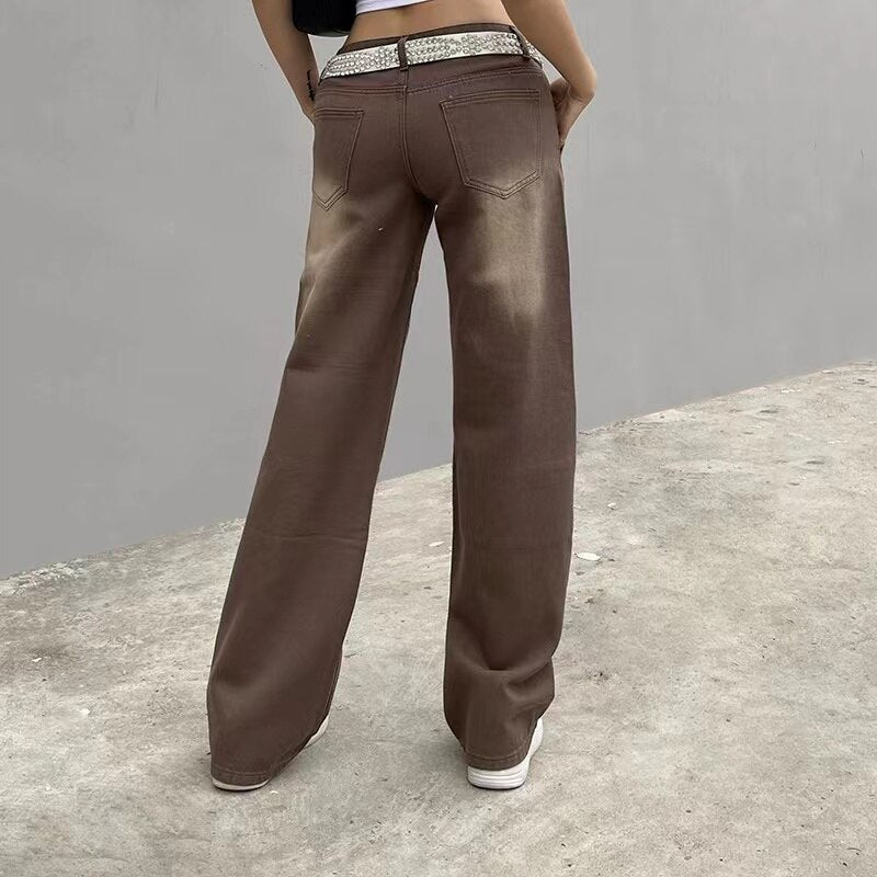 2023 Fashion Print New Style Thin Blue Baggy Pants Women&#39;s Jeans - sepolia shop