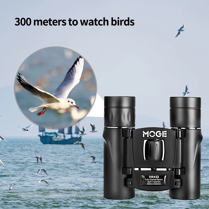 Moge100x22 Binocular High Power Hd Telescope Portable Travel 40x22 Pocket Telescope For Hunting Outdoor Camping Travel - sepolia shop