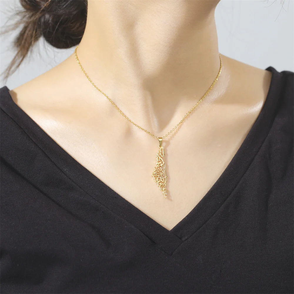 Palestine Map Pendant Necklaces