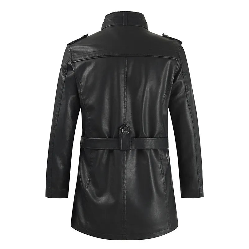 1903 Luxury Thick Fleece PU Leather Jacket