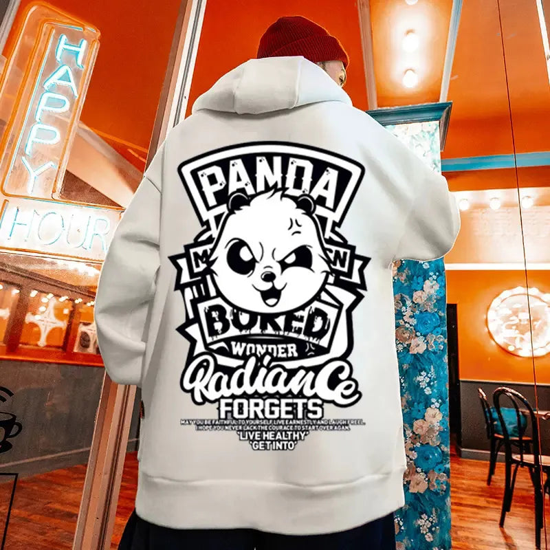 Y2K Retro Oversized Letter Panda Print Hoodies