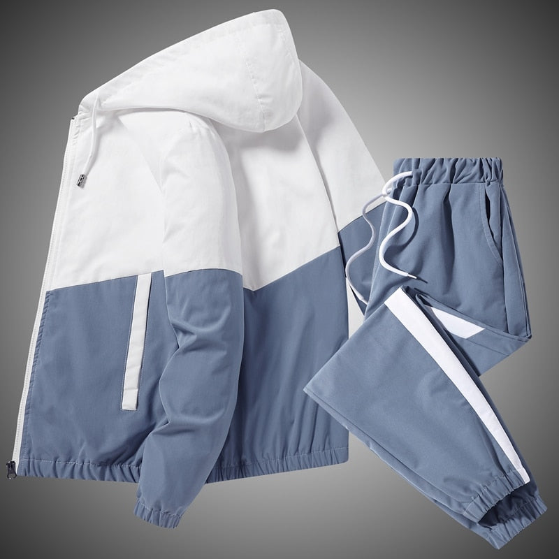 Kor Patchwork Hip Hop Casual Men's Fitness Sets