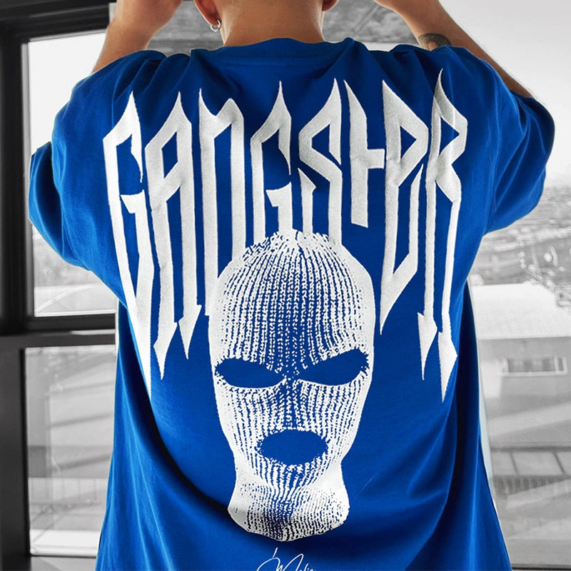 Fashion Hood Gangster Print Men's T Shirt
