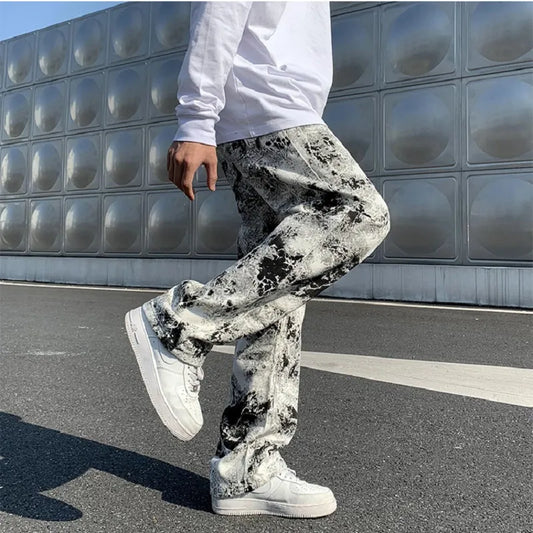 KOR Style Printed Mopping Trousers Jean