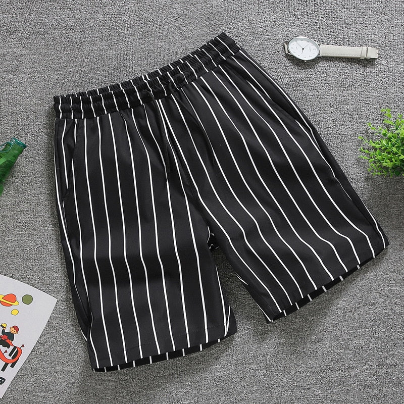 Zen Striped Five-point Casual Shorts