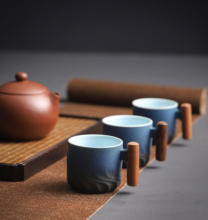 70ML Kiln Handmade Retro Ceramic Espresso Cup 6Pcs/set