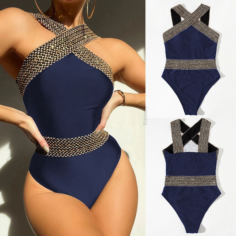 Riseado Sexy Push Up One Piece Swimsuit - sepolia shop