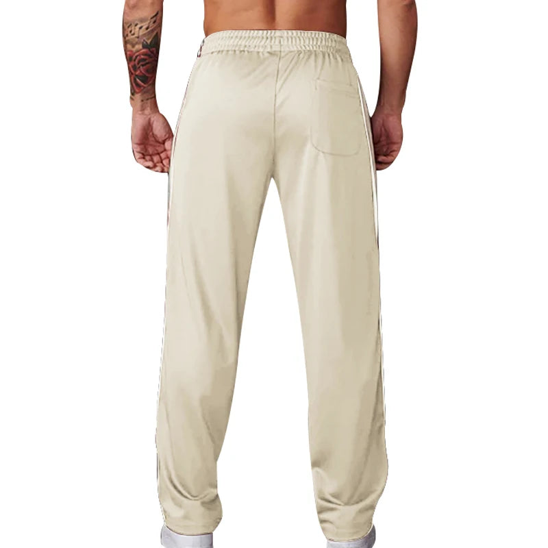 Spring and summer Europe and the United States new men's casual pants side stripes personality all sports rope pants men