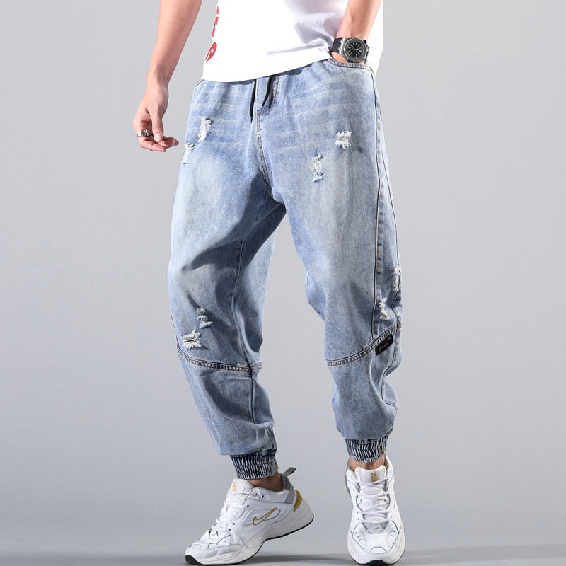 Streetwear Hip Hop Cargo Pants Men&#39;s jeans Cargo Pants Elastic Harun pants Joggers Pants 2022 Autumn and Winter - sepolia shop