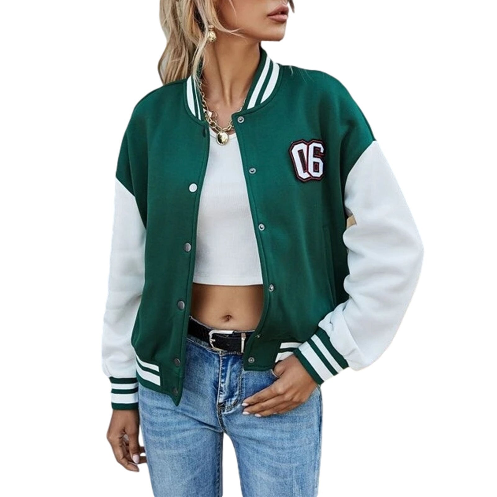 Sepo Style Loose Bone Letter Jackets