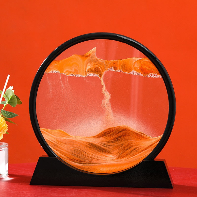 Sepo 3D Moving Sand Art Picture Round Glass