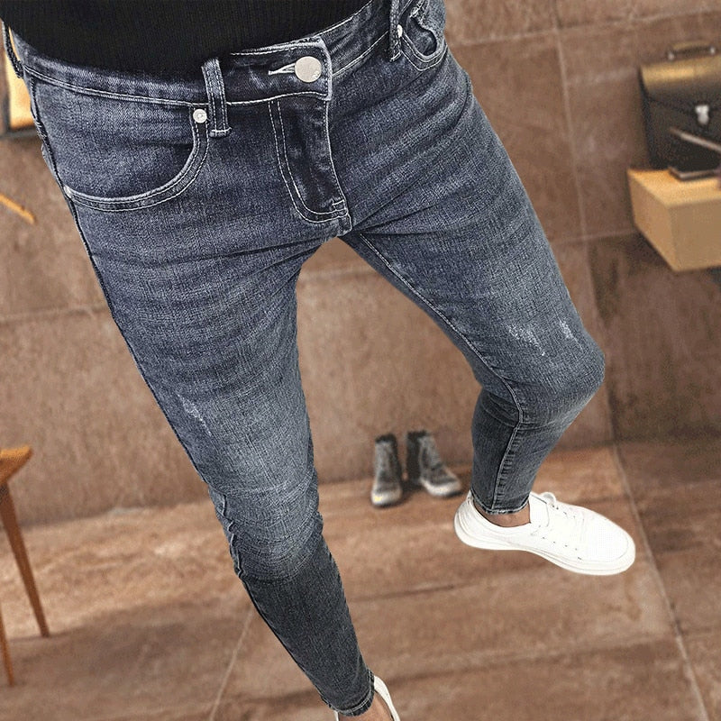 DESIGN TOP | Stretch Skinny Ripped Fashion Men Slim Luxury  Jeans - sepolia shop