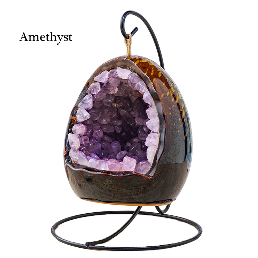 Natural Crystal Egg Shape USB Led Lamp