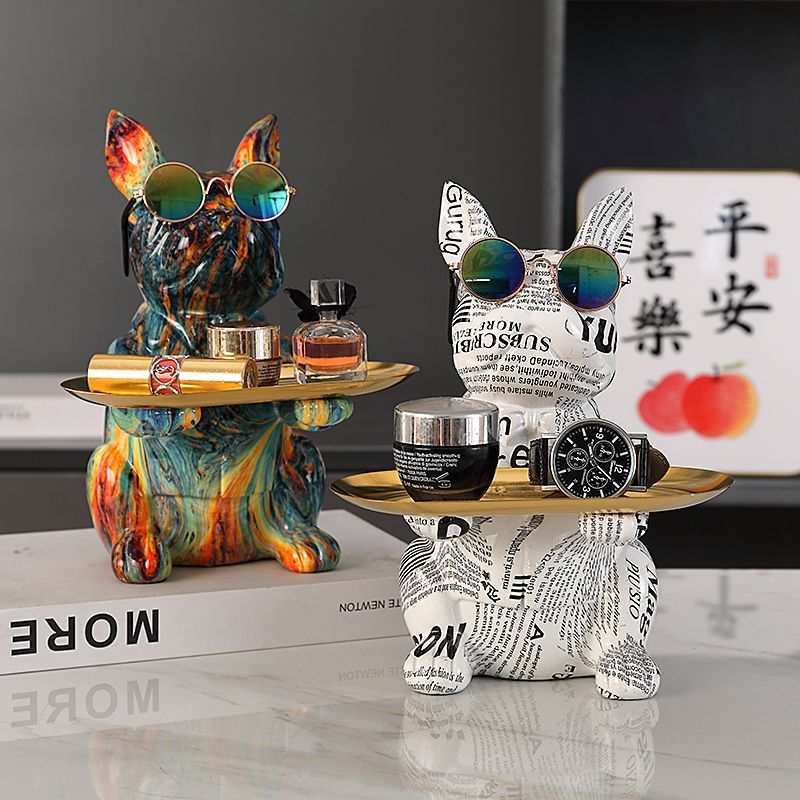 French Fighting Dog Desktop Sculpture