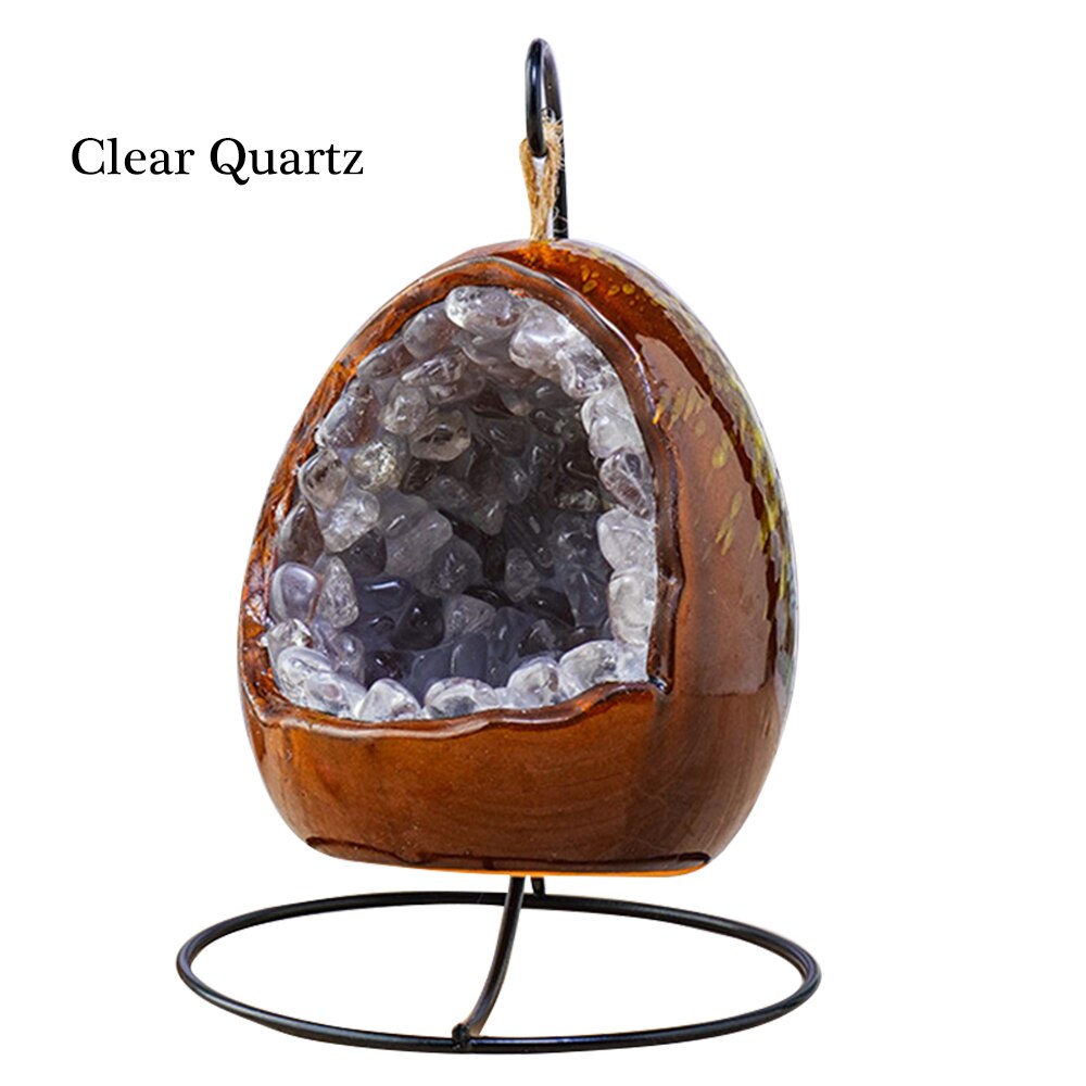 Natural Crystal Egg Shape USB Led Lamp